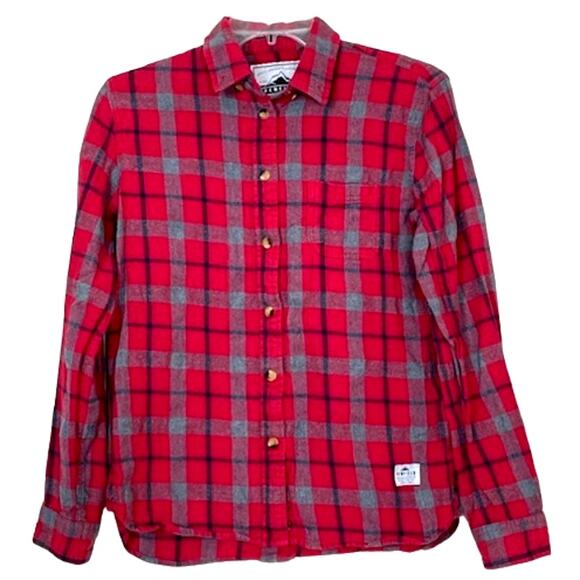 Madewell x Penfield Classic Slim Flannel warm n cozy layers red plaid gray black - Picture 2 of 10